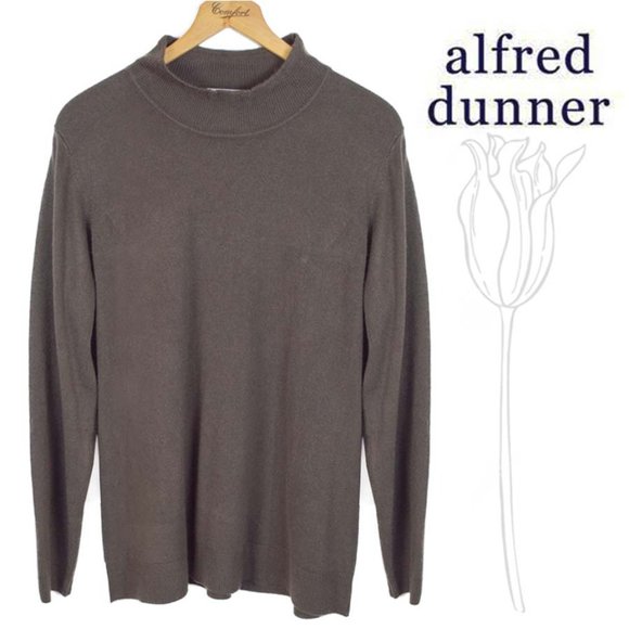 Alfred Dunner Sweaters - Alfred Dunner Brown Pullover High Neck Sweater 1X
